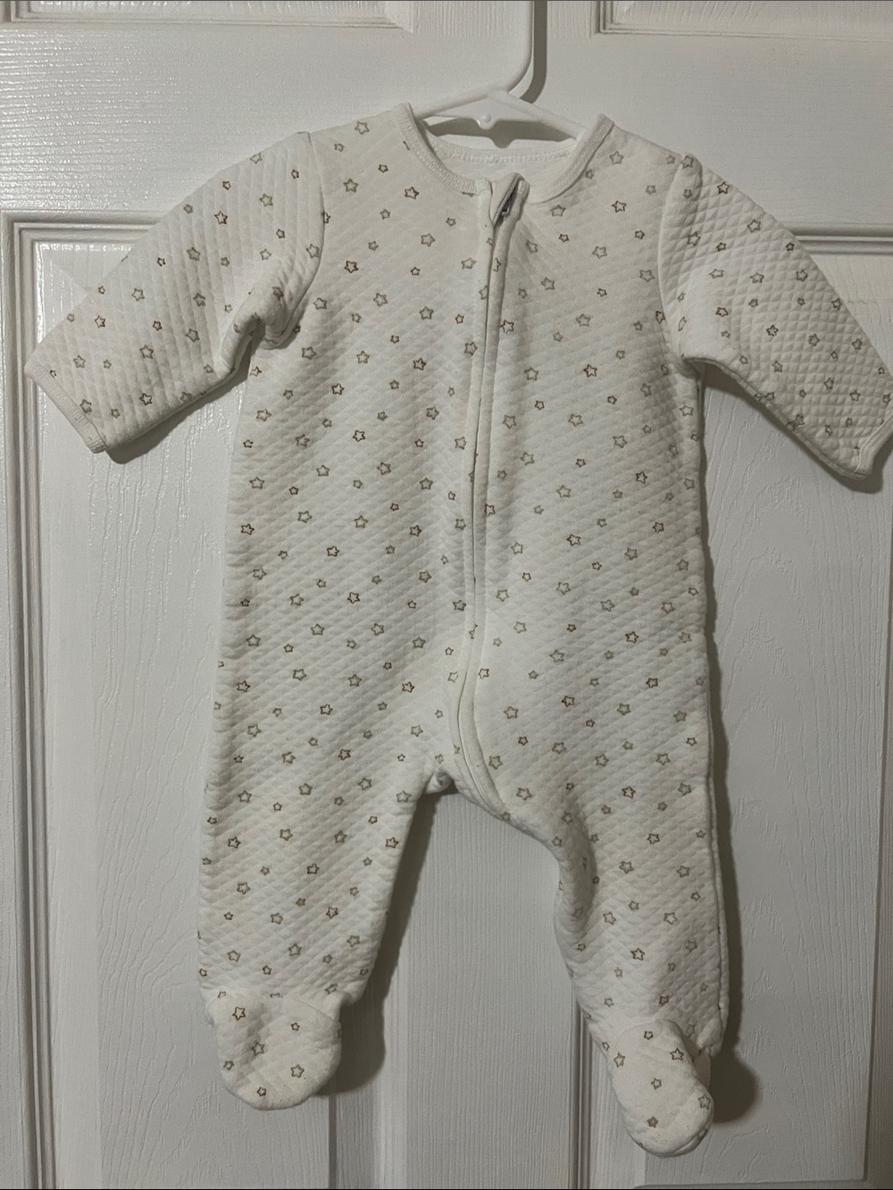 White Star-Print Baby Sleeper 6 Months Like new!